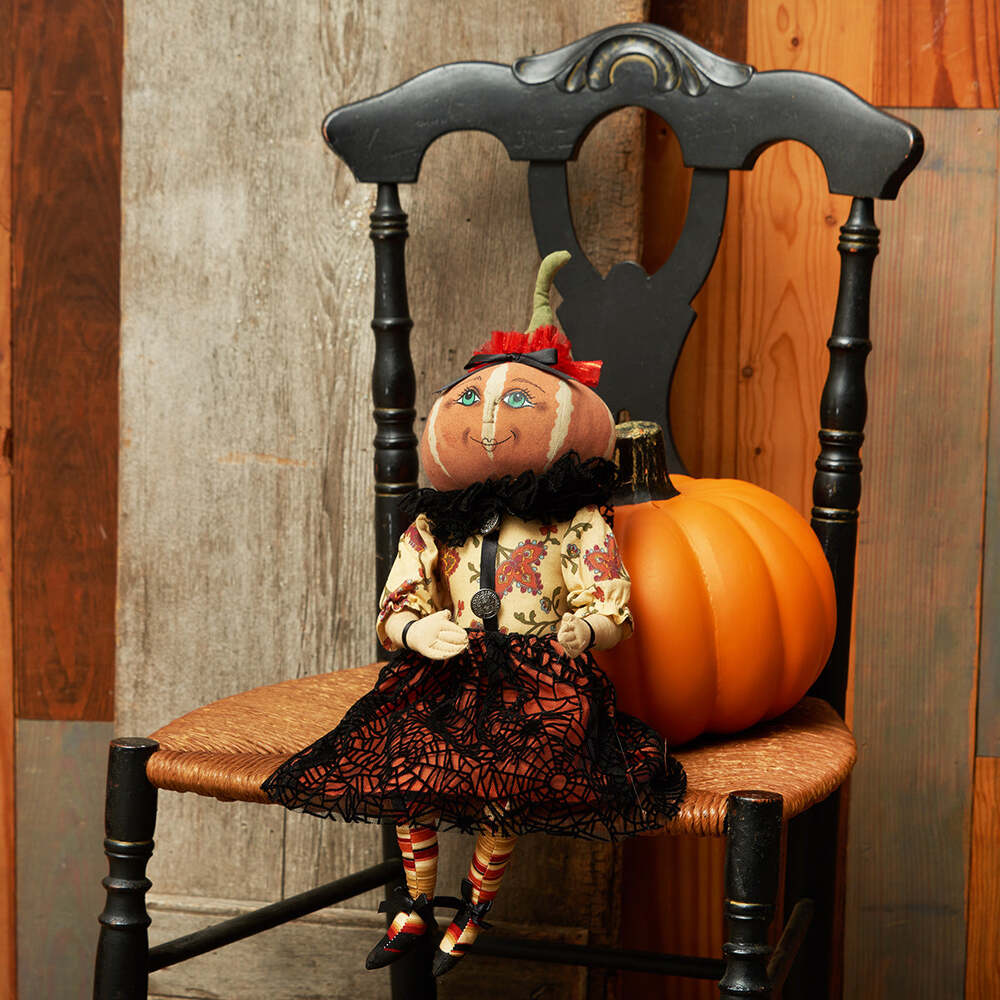 Penelope Pumpkin Head Girl Gathered Traditions Art Doll by Joe Spencer 1