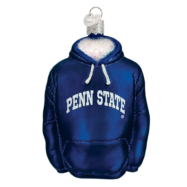 Old World Christmas Penn State Nittany Lions Hoodie Blown Glass Ornament