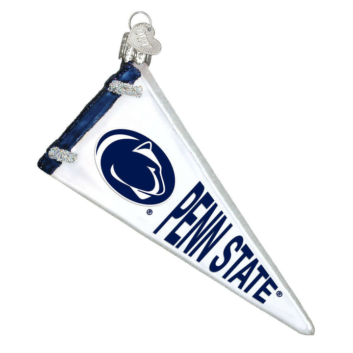 Old World Christmas Penn State Nittany Lions Pennant Blown Glass Ornament