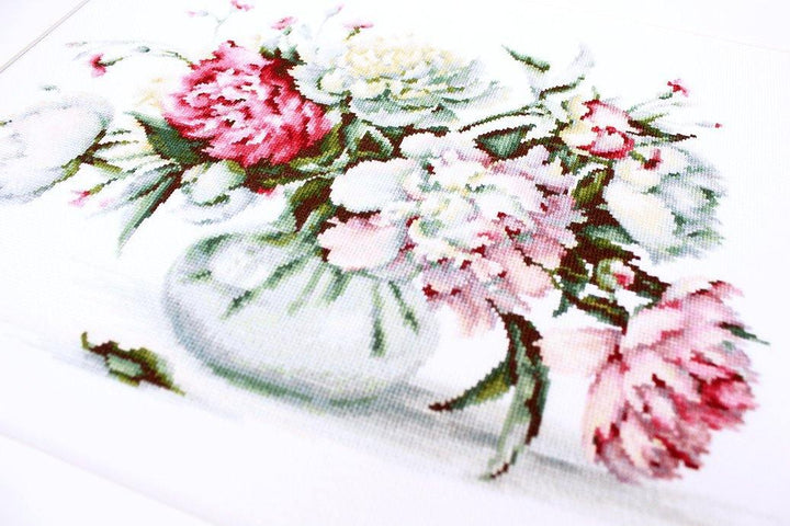 Peonies B2263L Counted Cross-Stitch Kit
