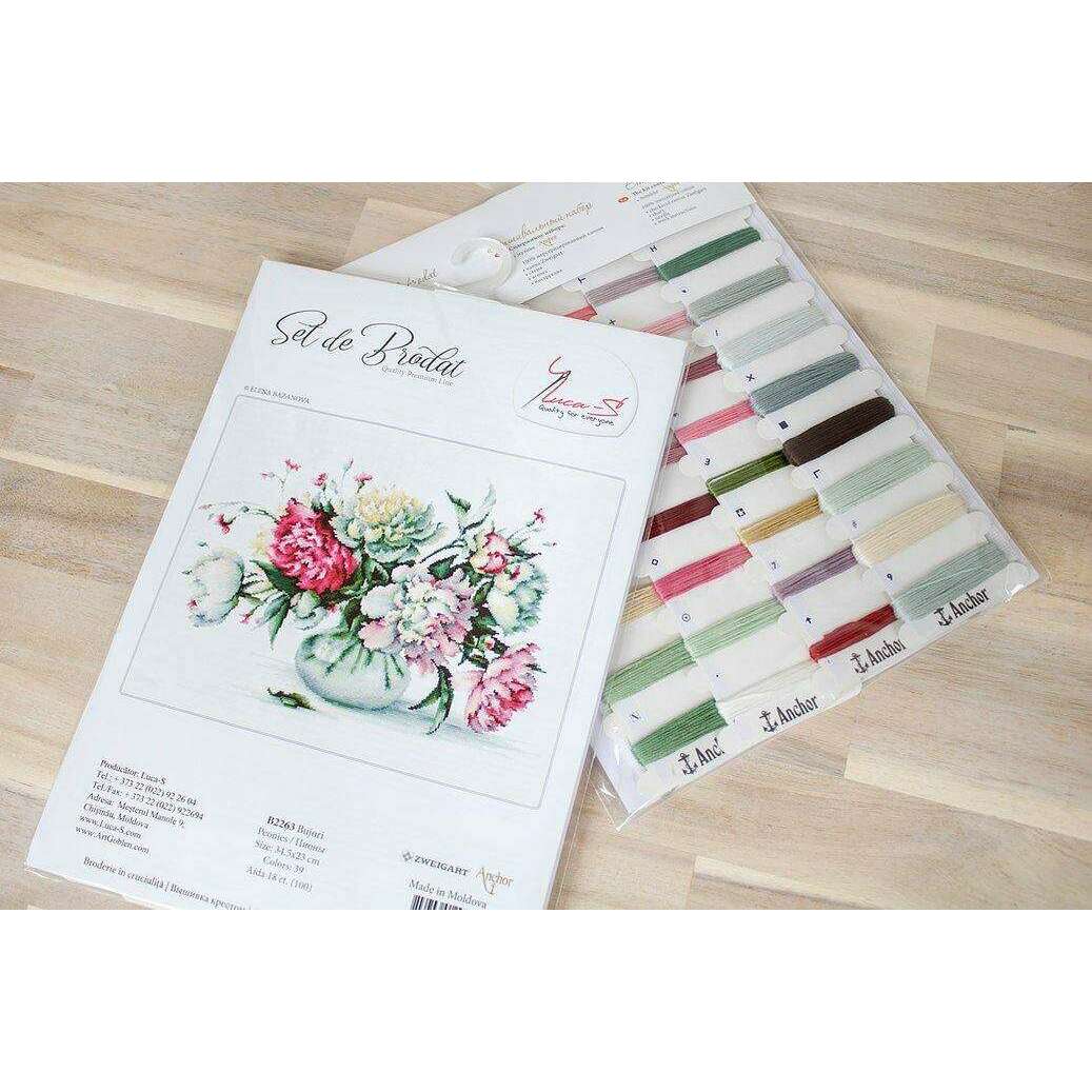Peonies B2263L Counted Cross-Stitch Kit