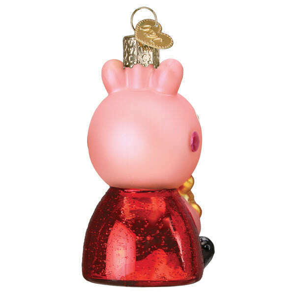 Old World Christmas Peppa Pig With Teddy Blown Glass Ornament