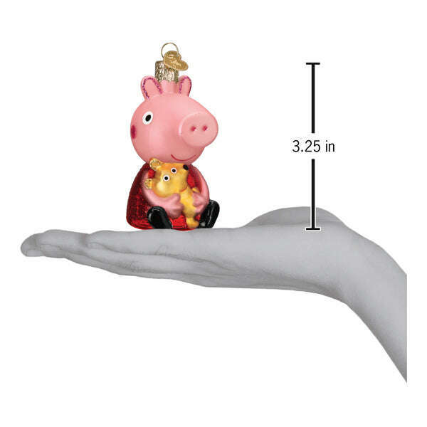 Old World Christmas Peppa Pig With Teddy Blown Glass Ornament