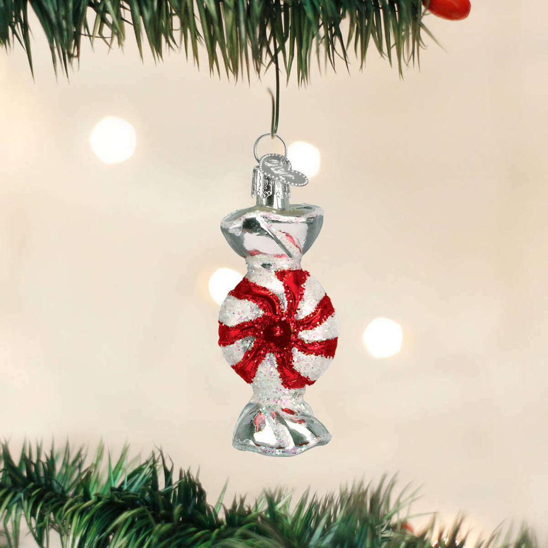 Old World Christmas Peppermint Candy Blown Glass Ornament