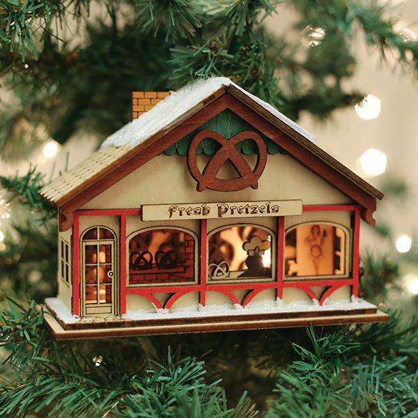 Old World Christmas Peppermint Twist Pretzel Blown Glass Ornament