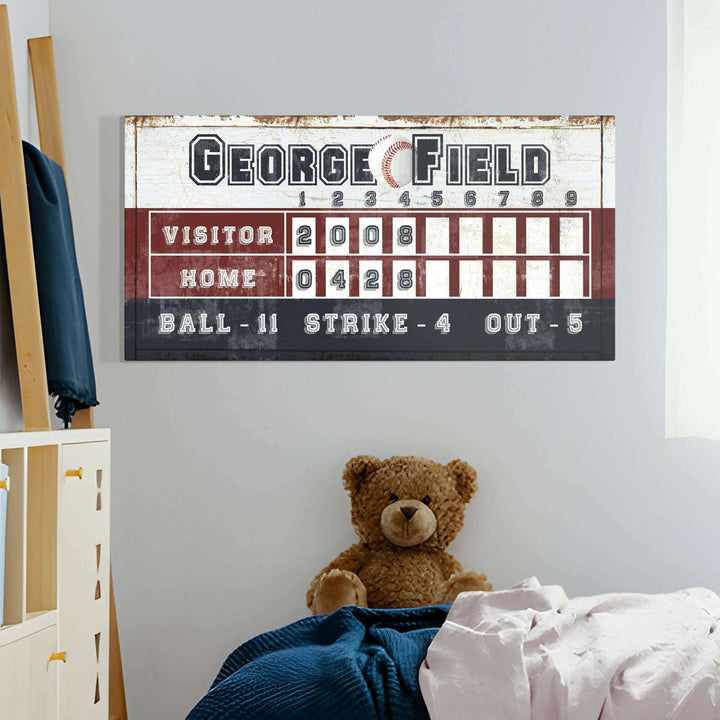 Personalized Baseball Scoreboard Sign