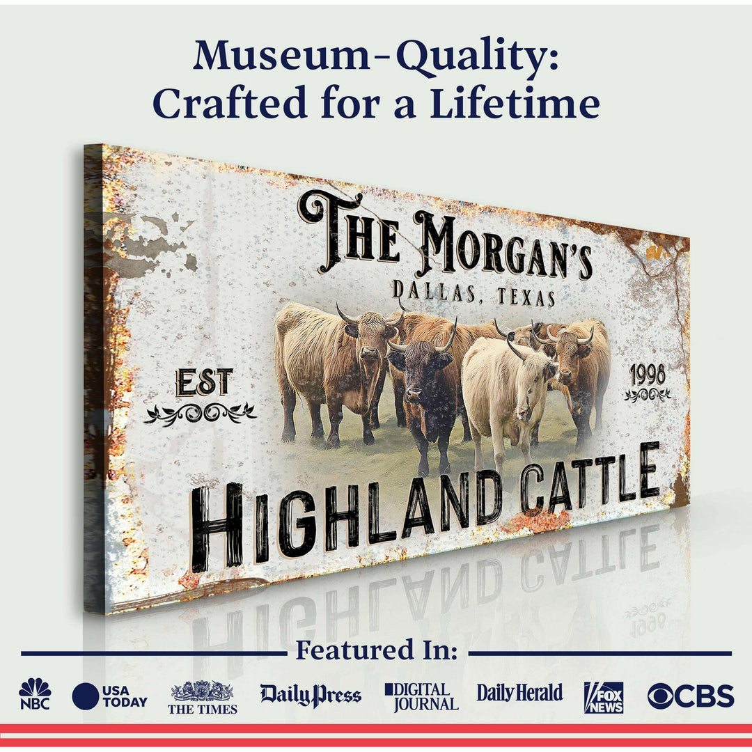 Personalized Highland Cattle Sign III