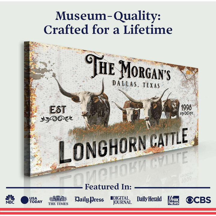 Personalized Long Horn Cattle Sign II