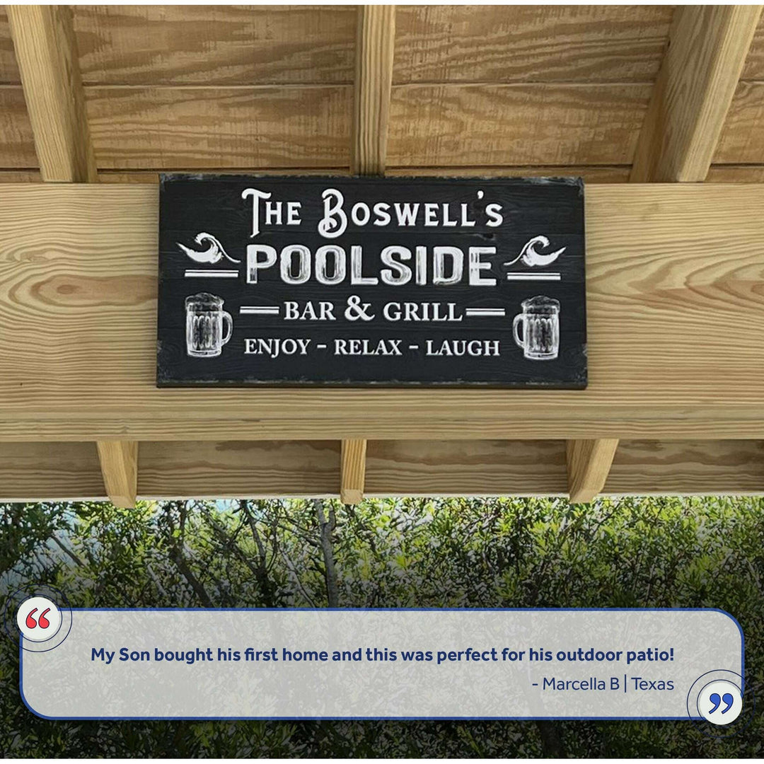 Personalized Poolside Bar And Grill Sign II