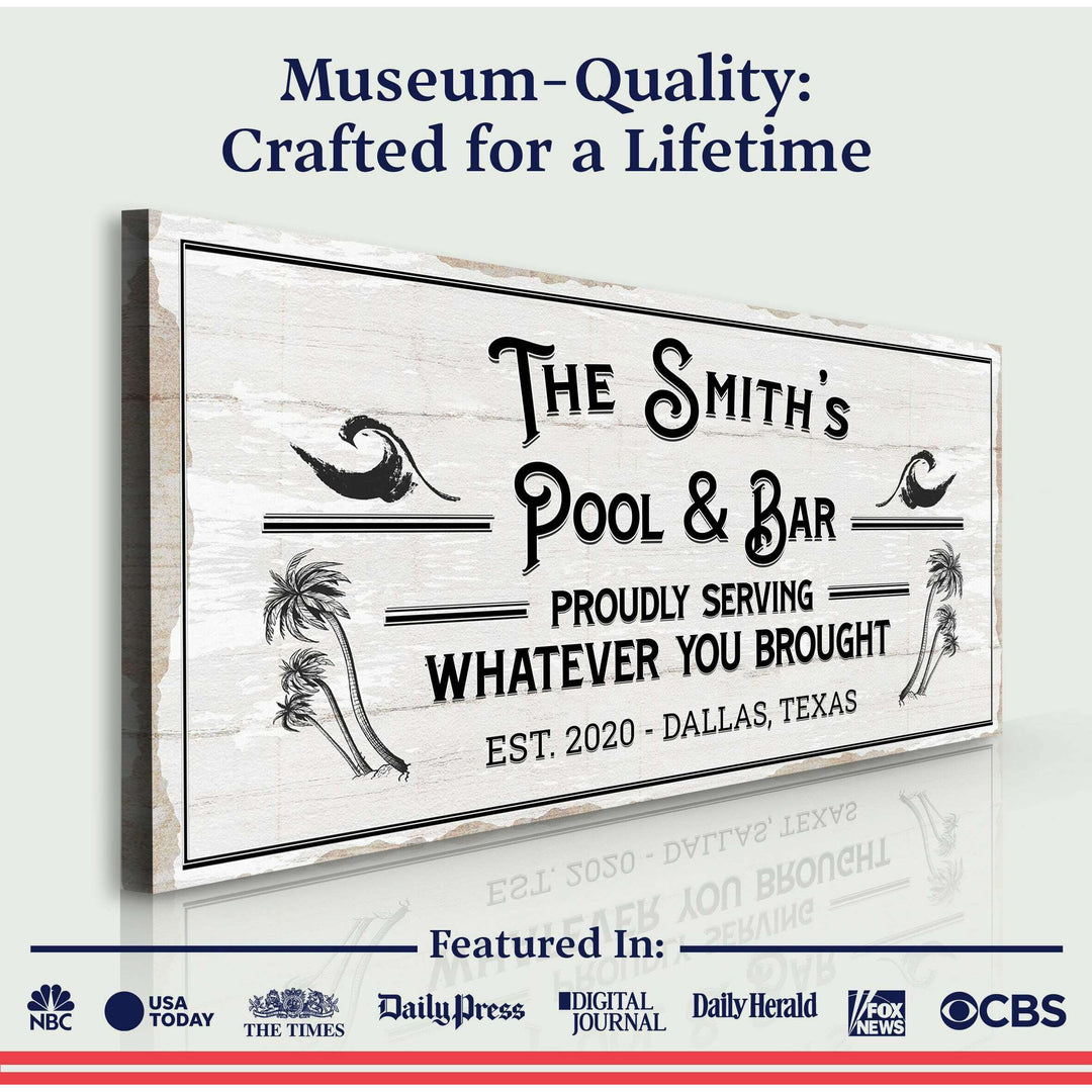 Personalized Rustic Pool And Bar Sign III