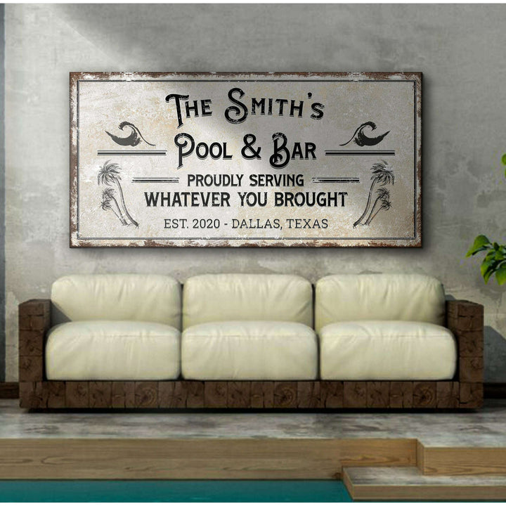 Personalized Rustic Pool Sign