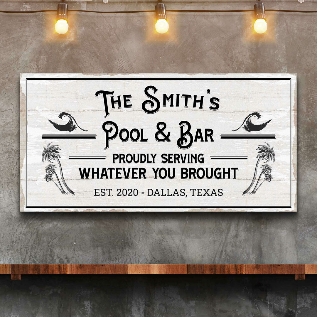 Personalized Rustic Pool Sign