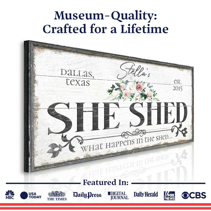 Personalized She Shed Sign VII