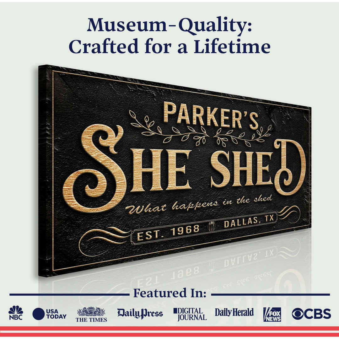 Personalized She Shed Sign XX