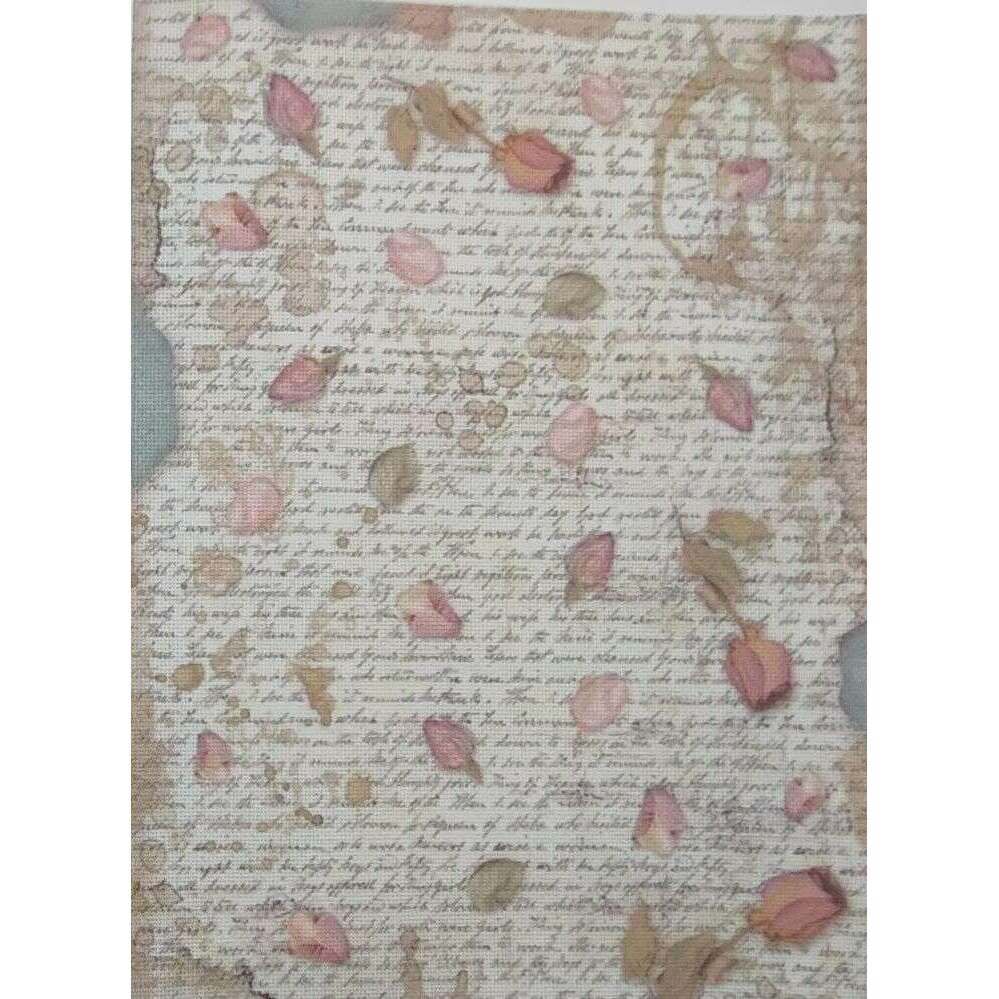 Petal Memories Designer Printed AIDA Fabric. Canvas for embroidery with an applied background  KF-1275A