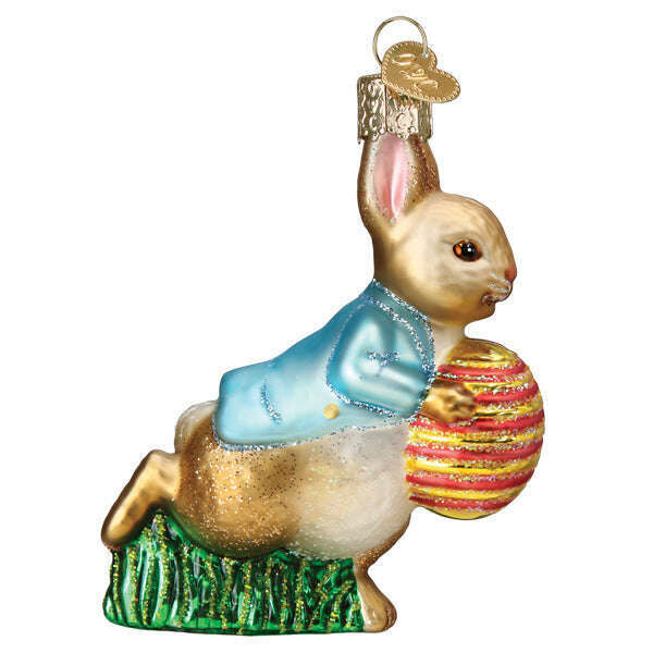 Old World Christmas Peter Rabbit With Easter Egg Blown Glass Ornament