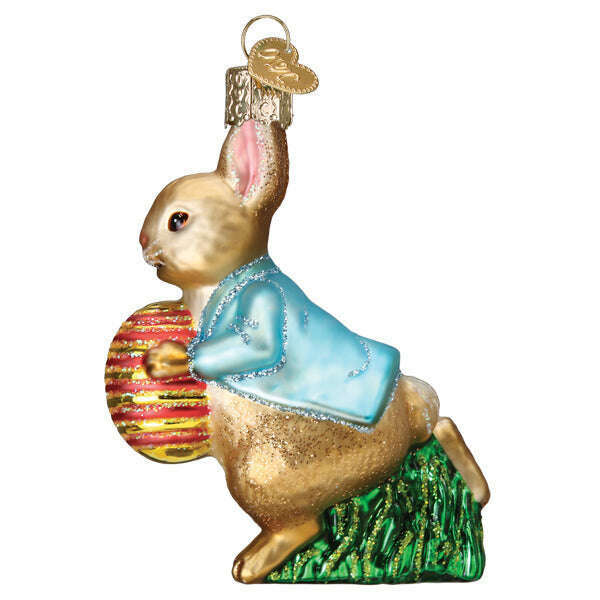 Old World Christmas Peter Rabbit With Easter Egg Blown Glass Ornament
