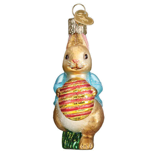 Old World Christmas Peter Rabbit With Easter Egg Blown Glass Ornament