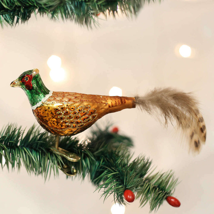 Old World Christmas Pheasant Blown Glass Ornament
