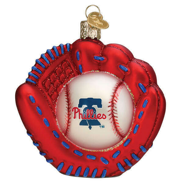 Old World Christmas Phillies Baseball Mitt Blown Glass Ornament