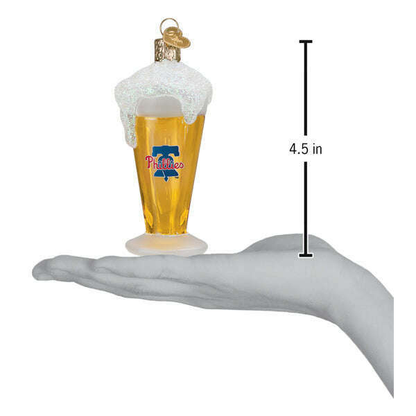 Old World Christmas Phillies Glass of Beer Blown Glass Ornament