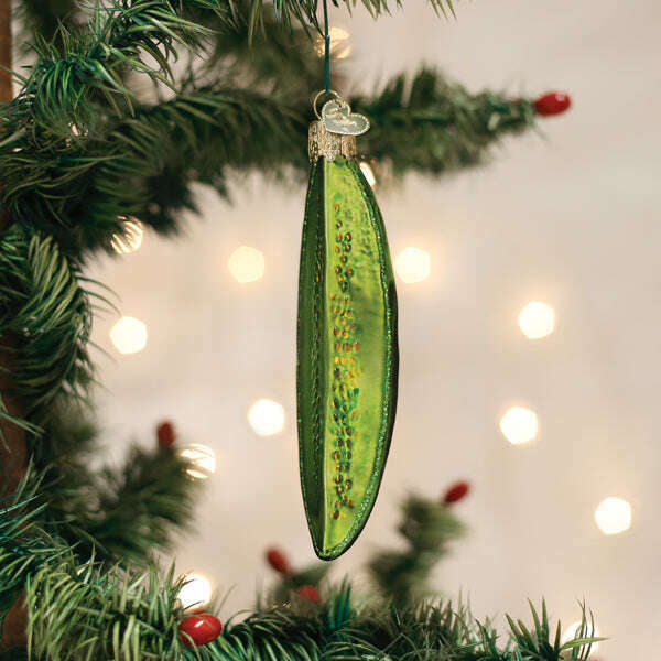 Old World Christmas Pickle Spear Blown Glass Ornament
