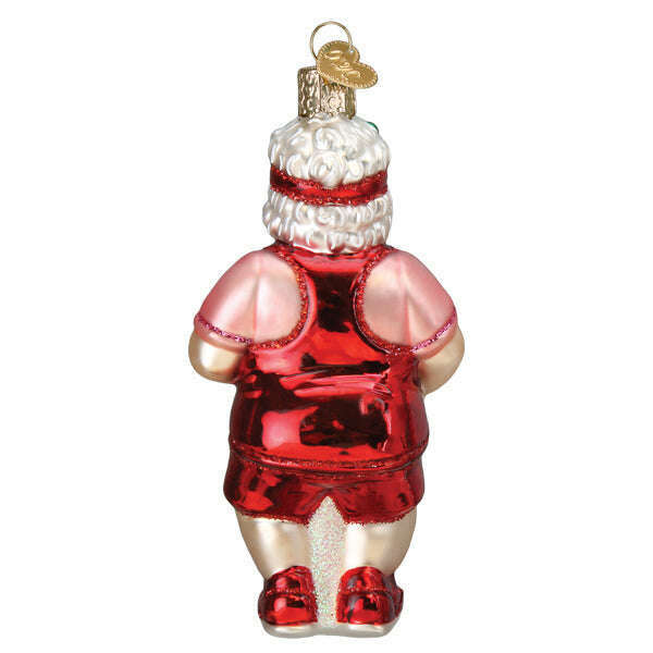 Old World Christmas Pickleball Mrs. Claus Blown Glass Ornament