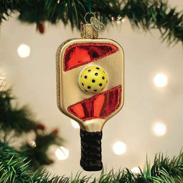 Old World Christmas Pickleball Paddle Blown Glass Ornament