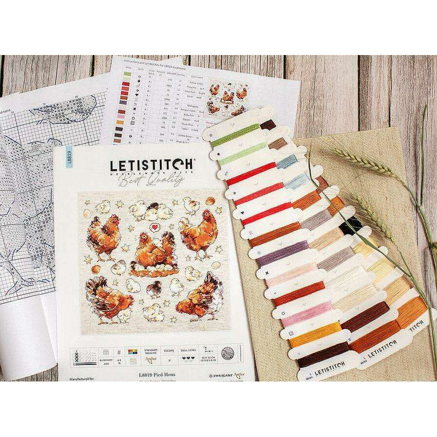 Pied Hens L8819 Counted Cross Stitch Kit