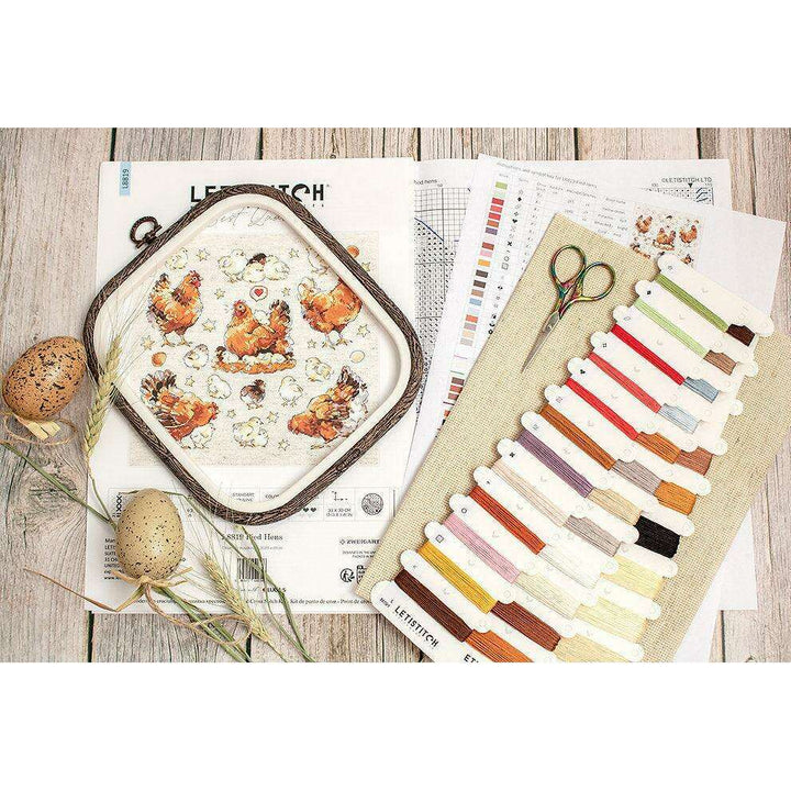 Pied Hens L8819 Counted Cross Stitch Kit