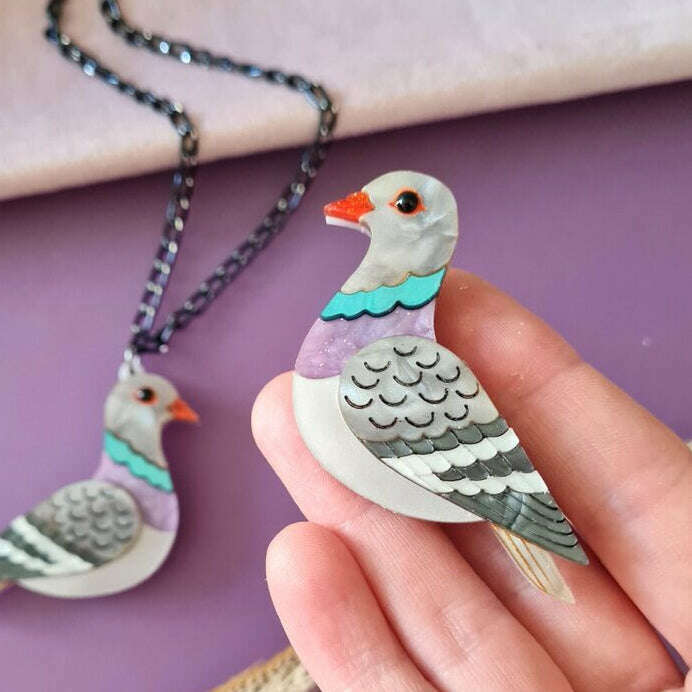 Pigeon pin brooch or pendant 1