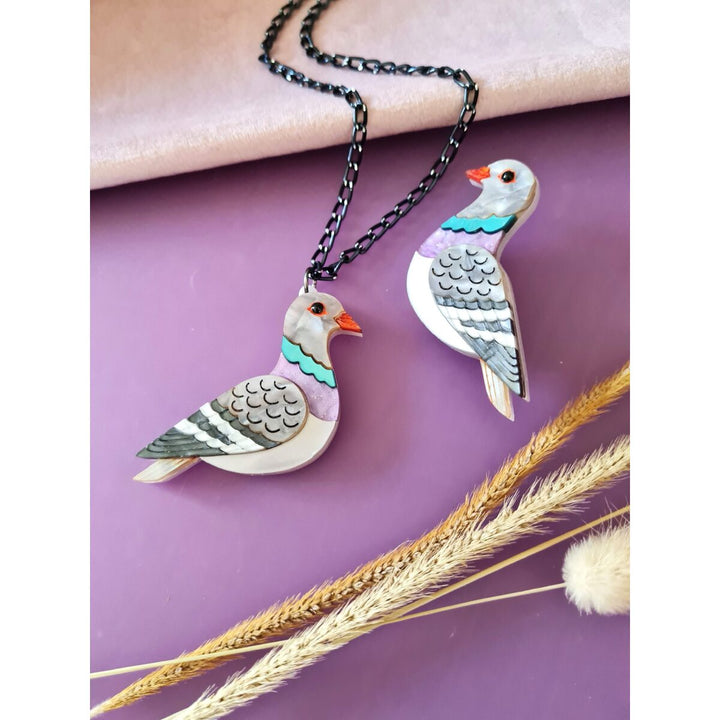 Pigeon pin brooch or pendant 2