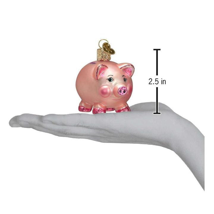 Old World Christmas Piggy Bank Blown Glass Ornament