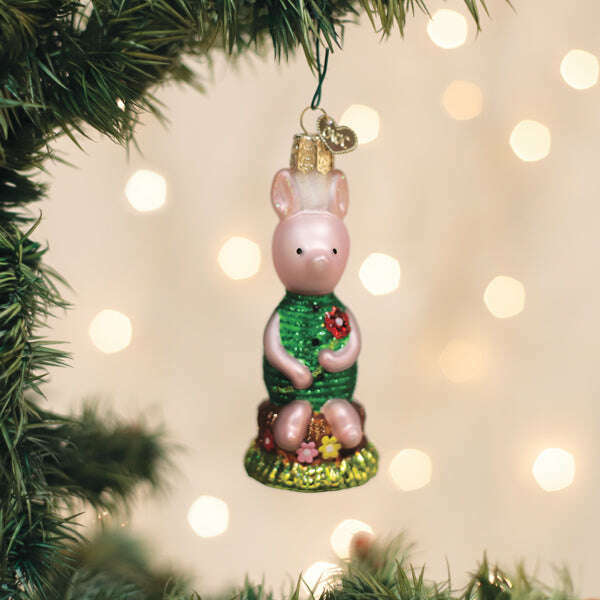 Old World Christmas Piglet Blown Glass Ornament