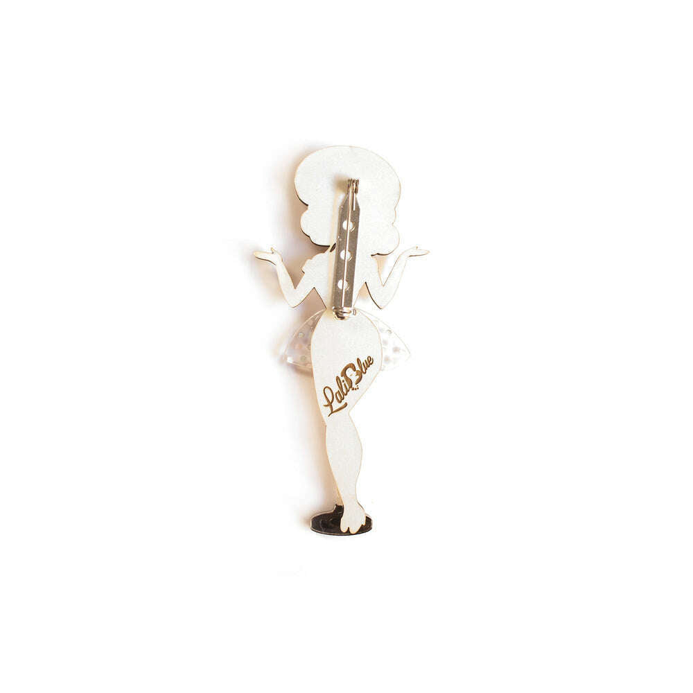 Pin-up Singer with Microphone Brooch by Laliblue 3