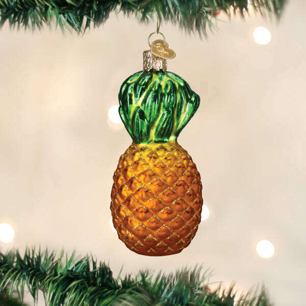 Old World Christmas Pineapple Blown Glass Ornament