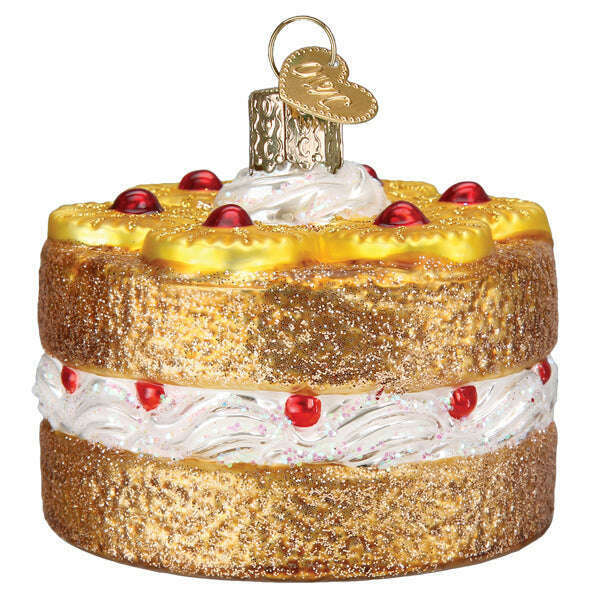 Old World Christmas Pineapple Upsidedown Cake Blown Glass Ornament
