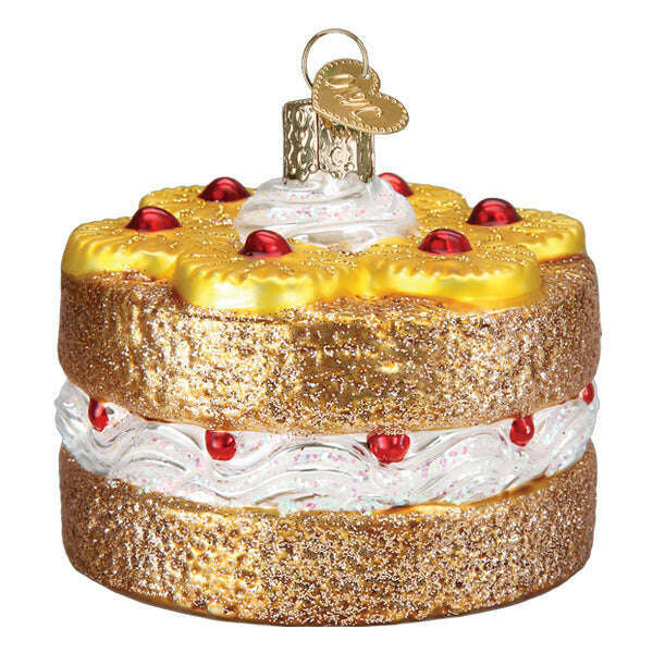 Old World Christmas Pineapple Upsidedown Cake Blown Glass Ornament