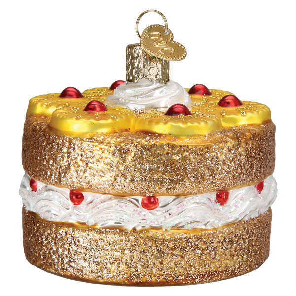 Old World Christmas Pineapple Upsidedown Cake Blown Glass Ornament