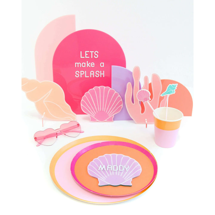 Pink and Coral Acrylic Party Decor Stands