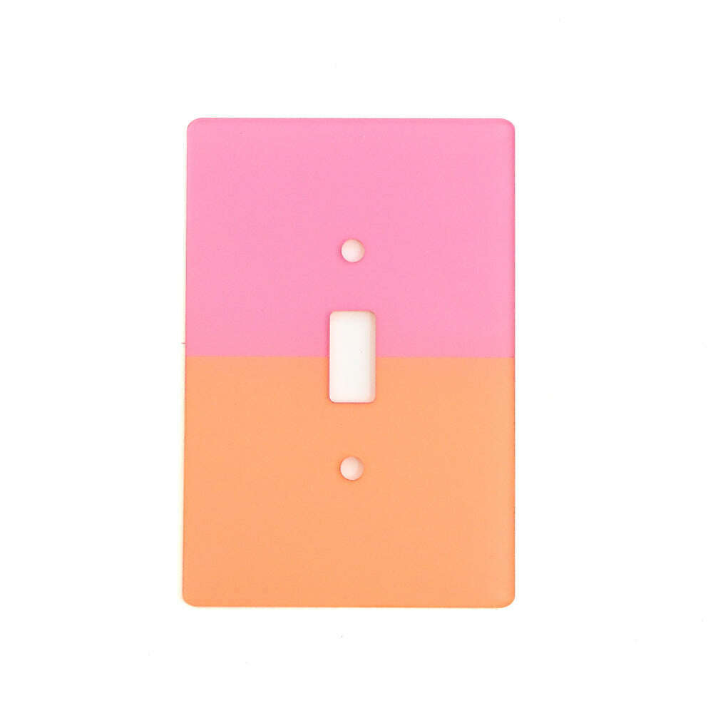 Pink and peach color acrylic block light switch plate