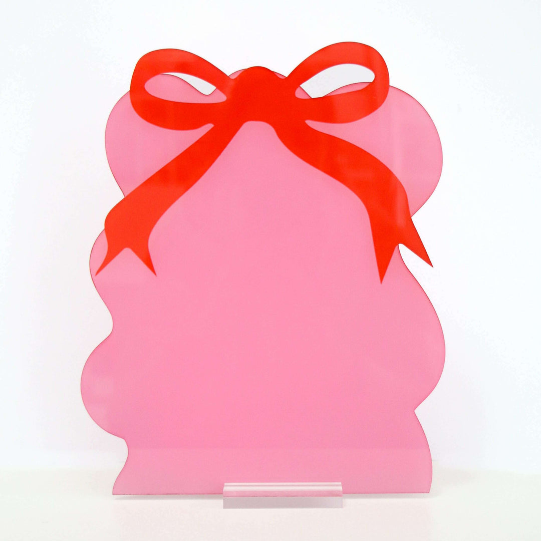 Pink and Red Bow Standing dry erase board
