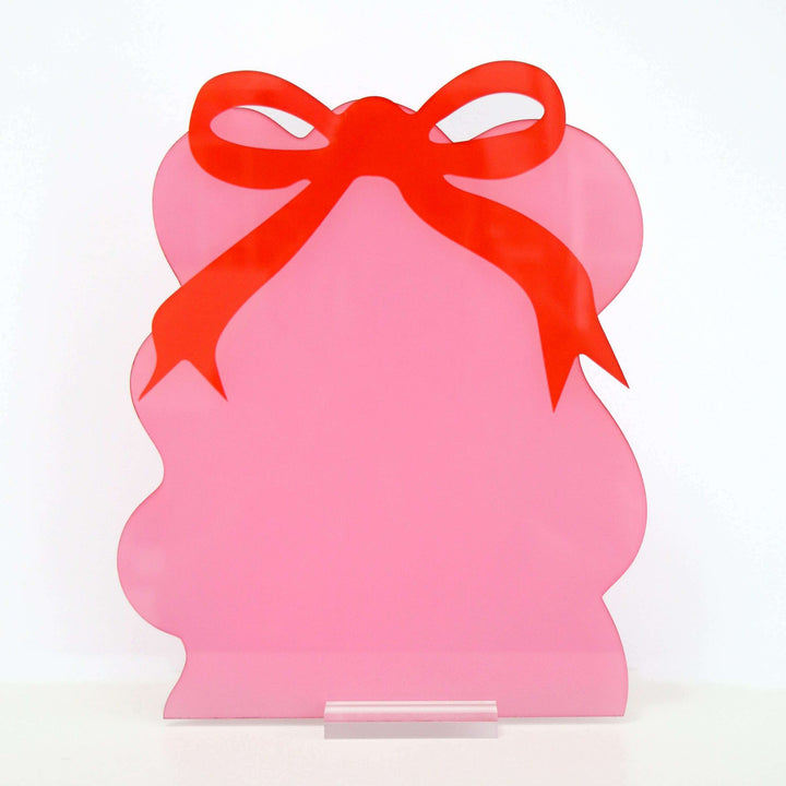 Pink and Red Bow Standing dry erase board