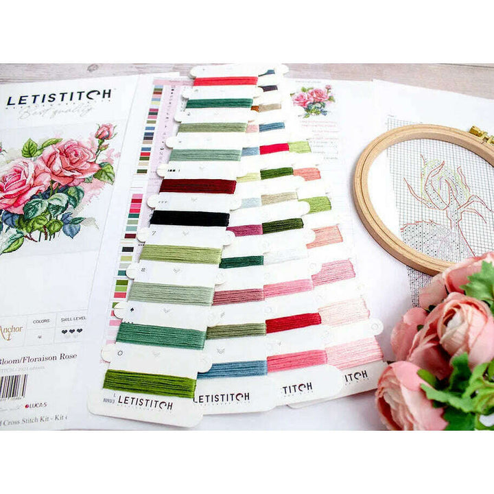 Pink Bloom L8093 Counted Cross Stitch Kit