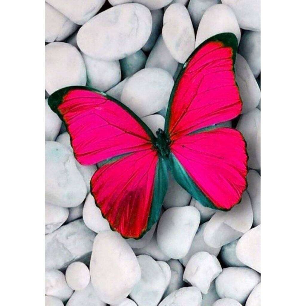 Pink Butterfly CS054  7.9 x 11.8 inches Crafting Spark Diamond Painting Kit
