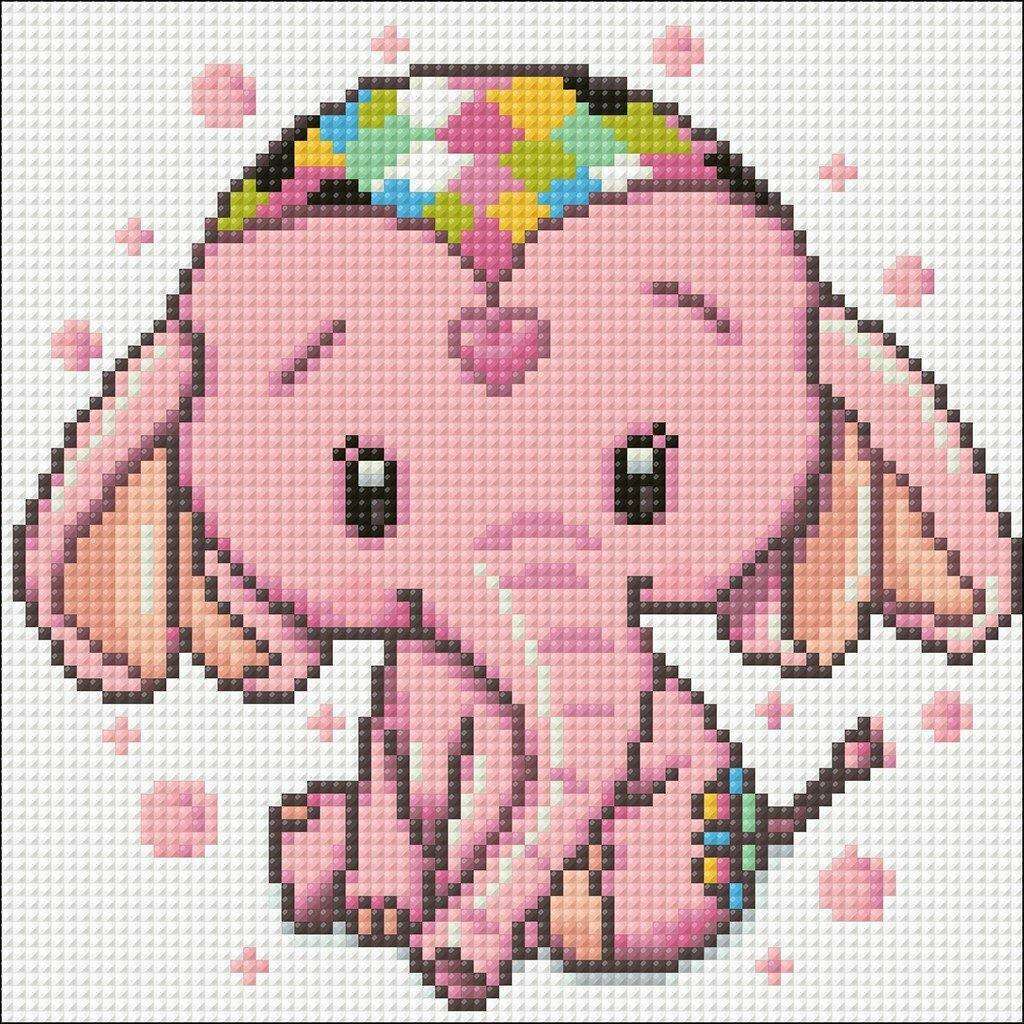 Pink Elephant CS2480 7.9 x 7.9 inches Crafting Spark Diamond Painting Kit