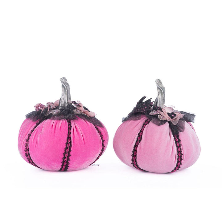 Pink Passion Stuffed Pumpkins Set of 2 by Katherine's Collection  3