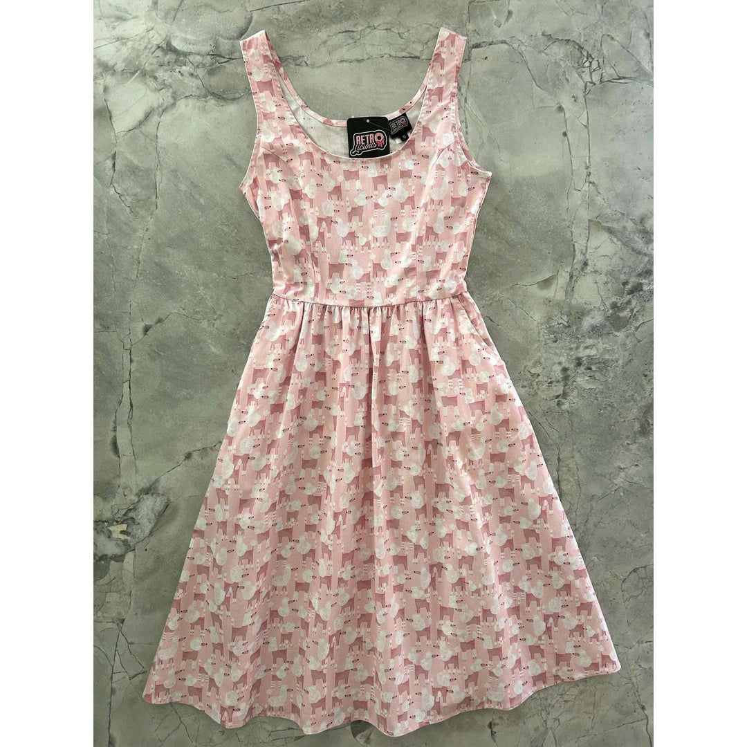 Pink Poodles Fit & Flare Dress