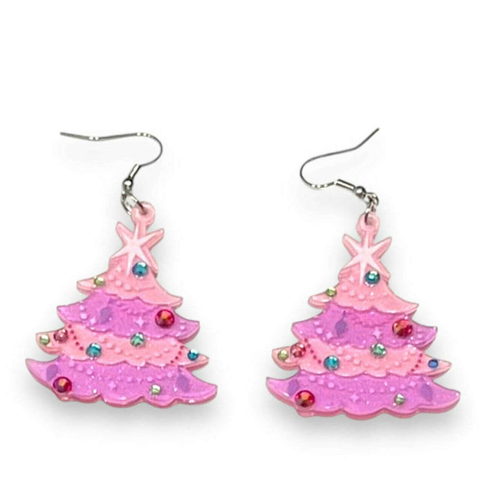 Pinkmas tree earrings by Miss Fluff x Lipstick & Chrome – view 3