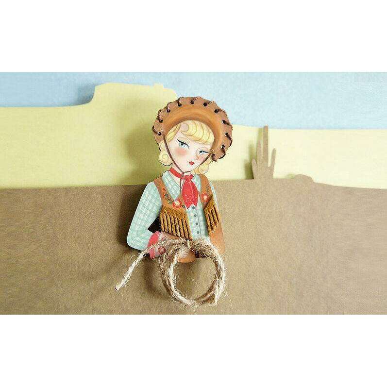 Pinup Cowgirl Western Brooch by Laliblue - Quirks!